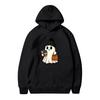 Women's Casual Fashion Solid Color Rugby Print Long Sleeve Hooded Sweatshirt Top
