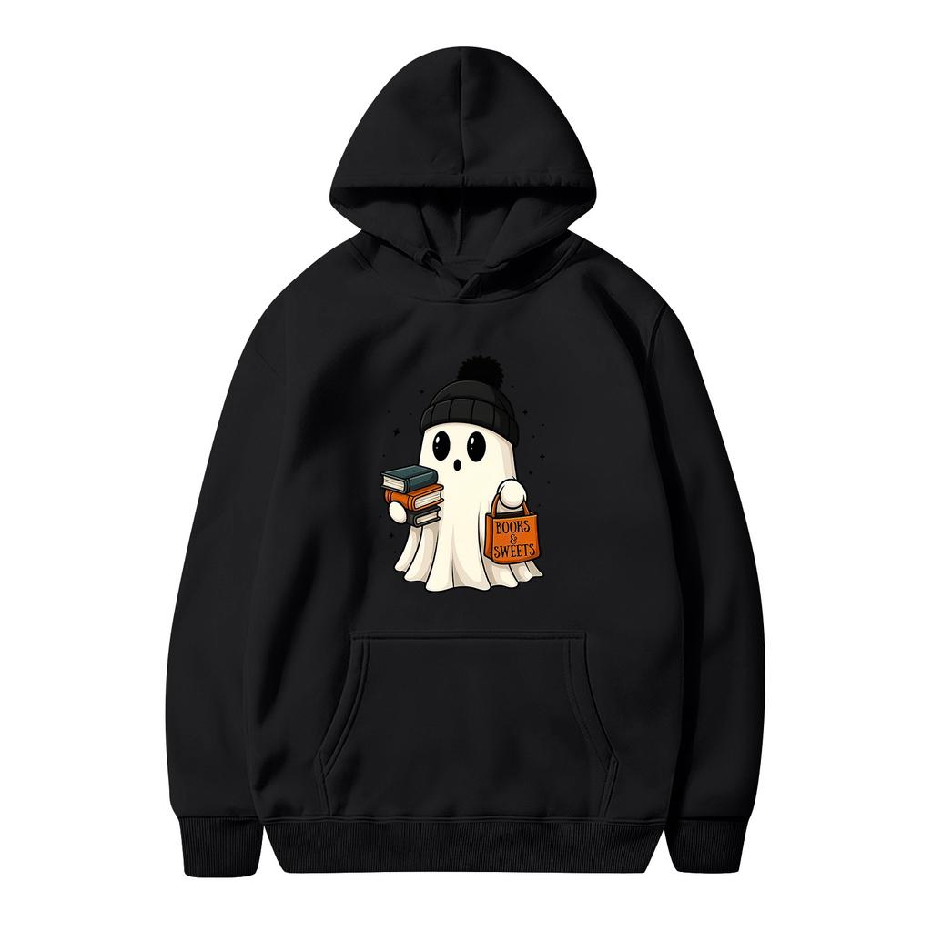 Women's Casual Fashion Solid Color Rugby Print Long Sleeve Hooded Sweatshirt Top
