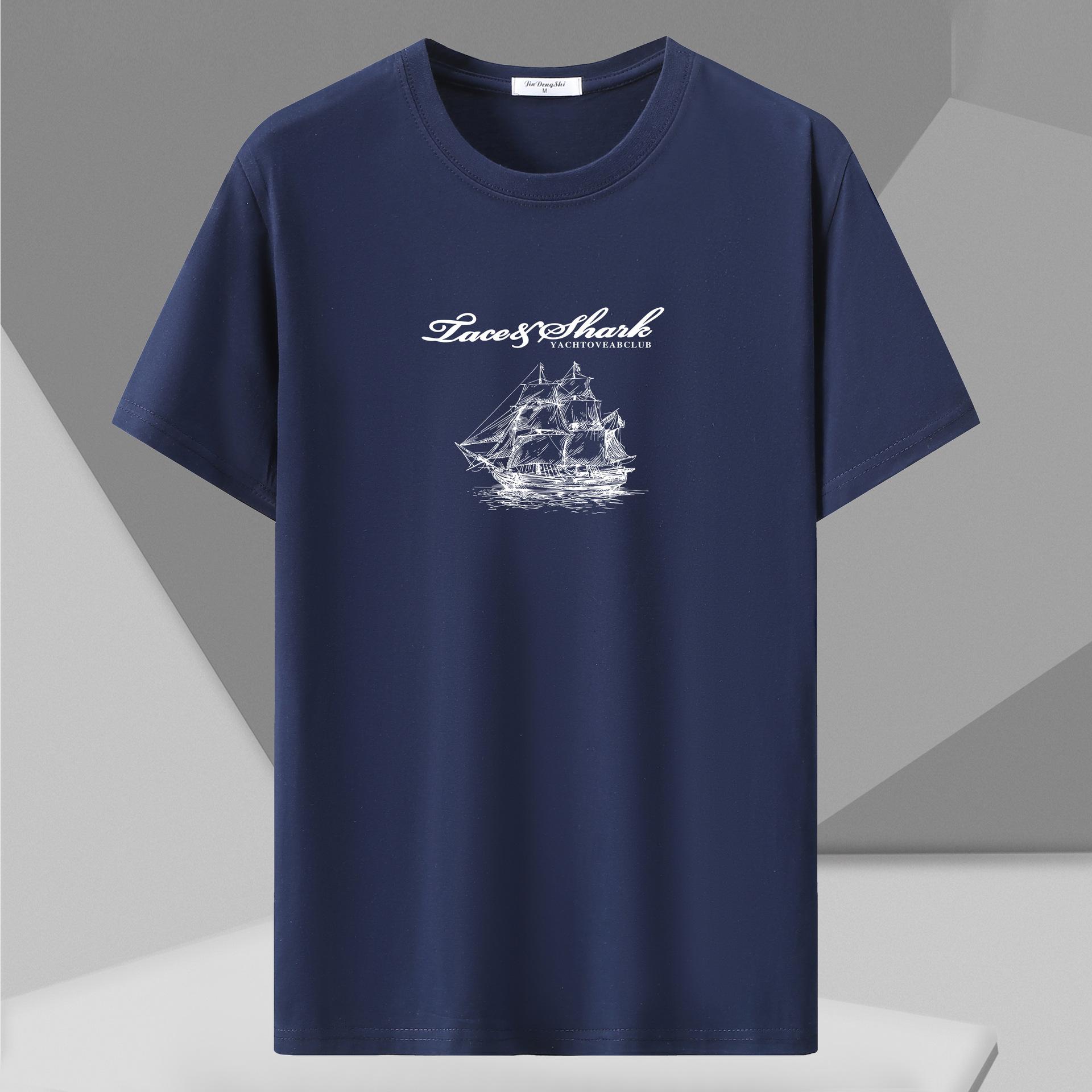 

Футболка больших размеров 12XL, мужская хлопковая повседневная футболка с коротким рукавом и круглым вырезом, дышащая удобная посадка 12XL темно-синий