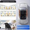 Children's Car Sunshade: Heat-Blocking, Retractable Magnetic Curtain with Cartoon Design for Baby Privacy