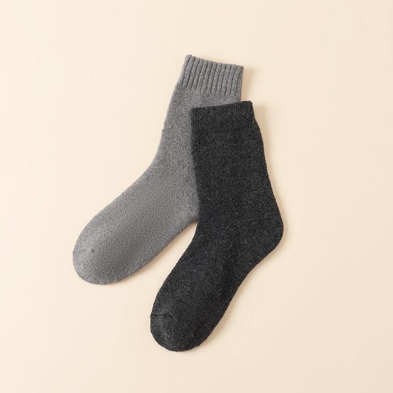 Fenteng [Wool Hoop 10A Antibacterial] 2 Pair Set Autumn/Winter Thick Warm Middle Socks Women's Socks Children's Socks