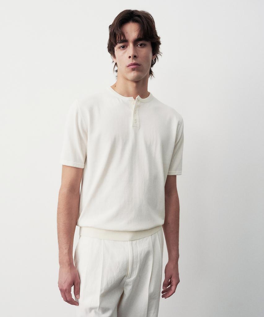 Jeilium Revo Summer Essential Henley Neck Half Knit Ivory (Dry Touch)
