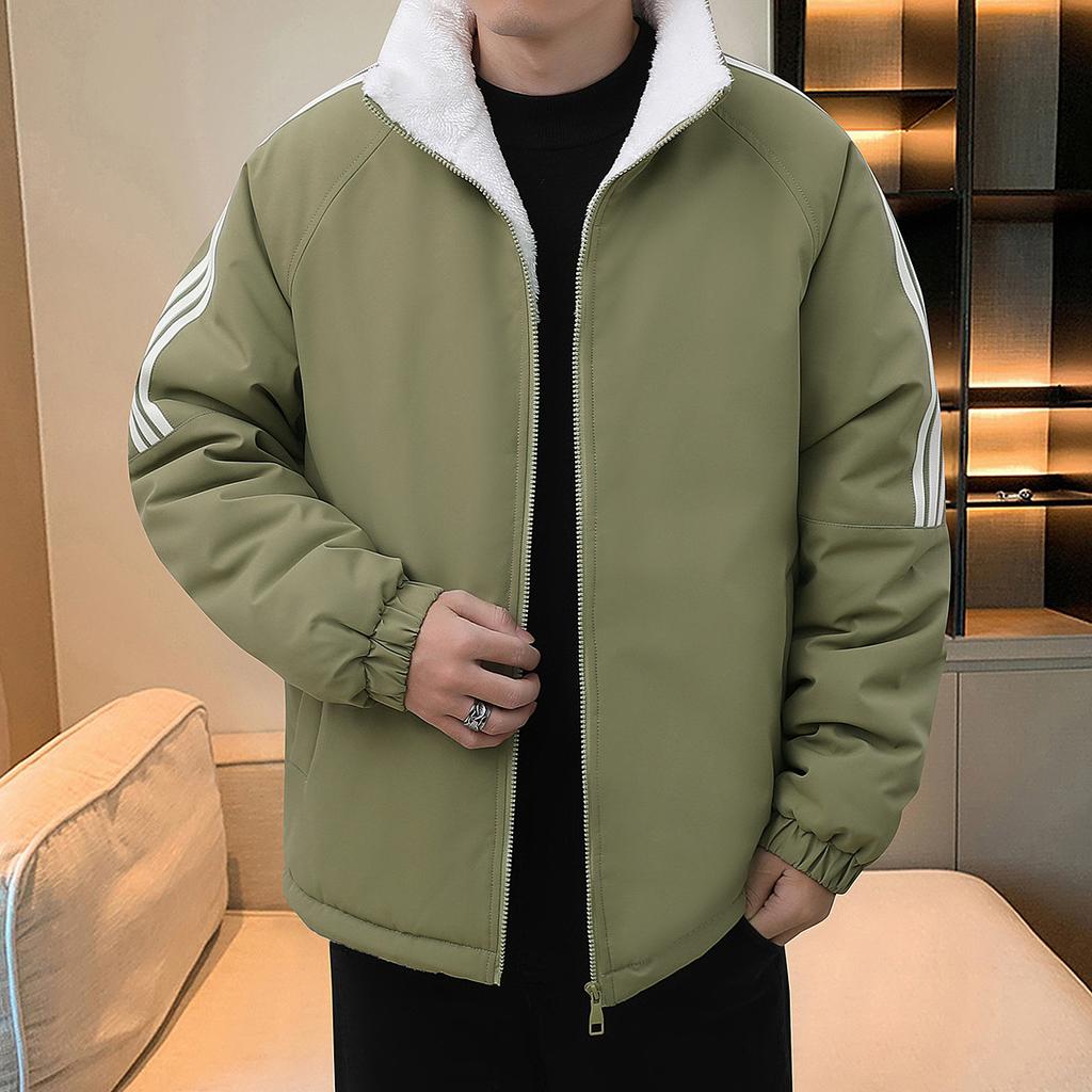 Thickened Cotton Coat Men's Jacket Top Lamb Velvet Windproof Outdoor Sports and Casual Korean Version