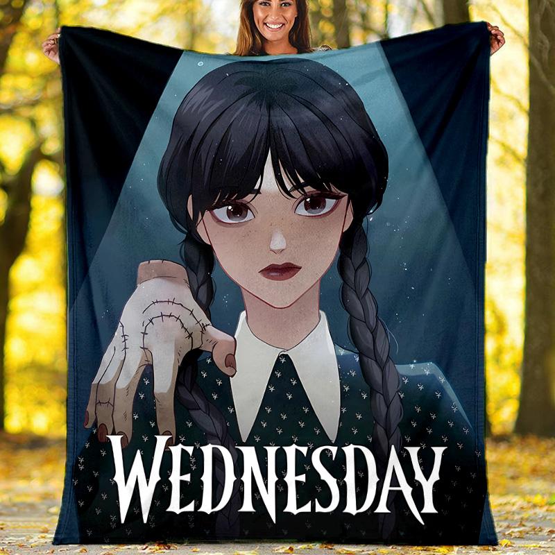 Wednesday Addams3 printed throw blanket—lightweight,soft,warm;versatile blanket for all seasons—perfect as &air-conditioning throw,nap blanket