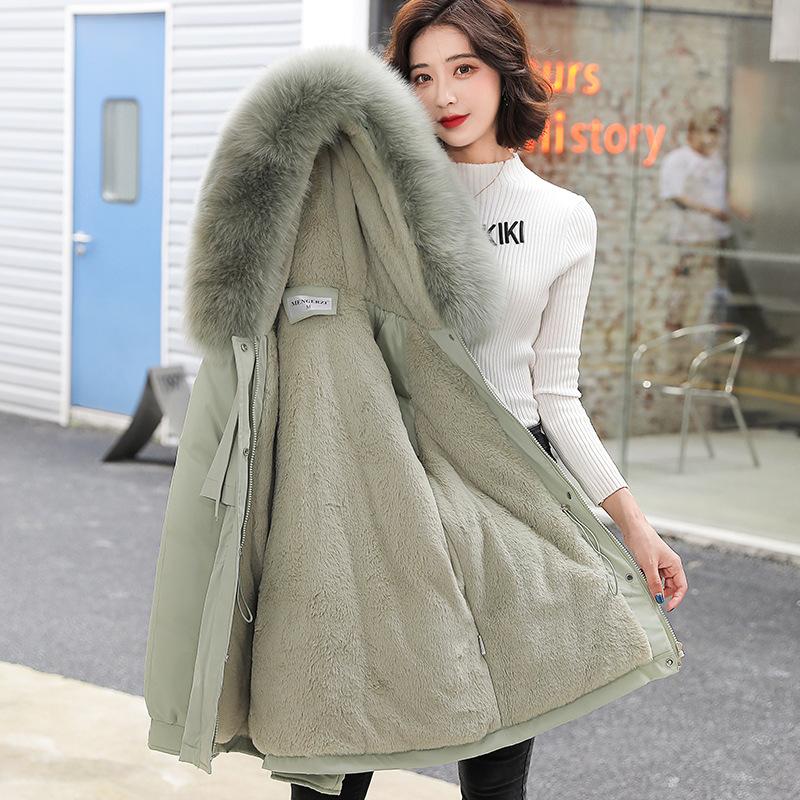Nuovo cappotto di pelliccia calda e peluche da donna imbottito in cotone invernale