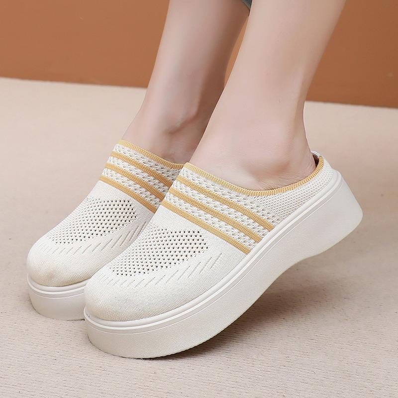 Schuhe Damen Sommer atmungsaktiv Halbslipper Damenschuhe neu lässig weichsohlig Meshstoffschuhe lässig rutschfest ein Pedal