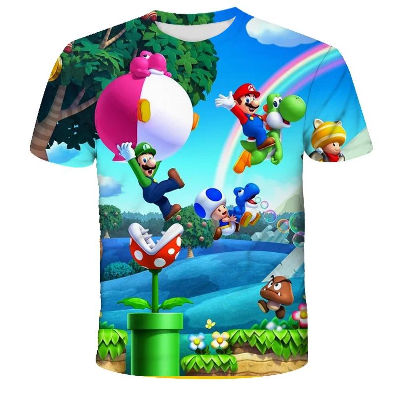 Child Game Super Mario Bros T Shirt Kids Boy Cartoon Clothes Tops Tees Boys T-shirt Luigi Mario T-shirts Children's Short Sleeve