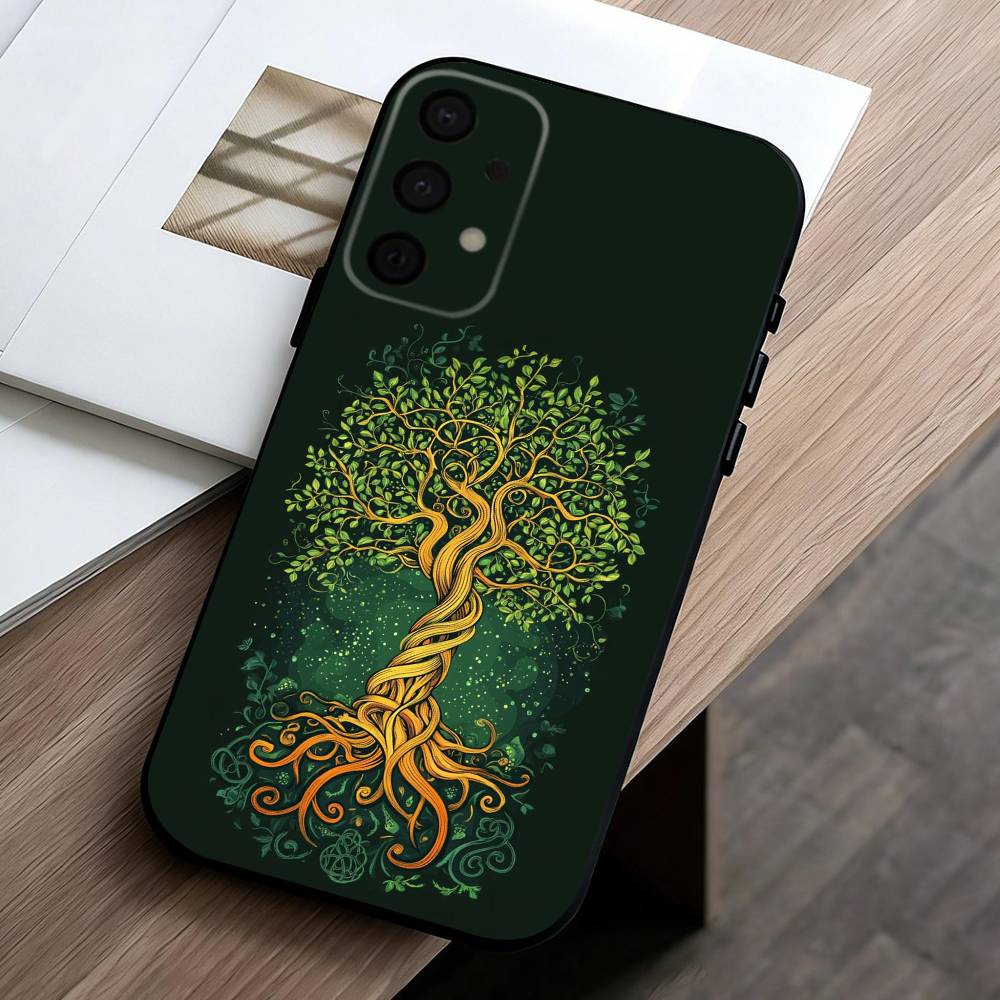 W-World L-Life Tree Mobile Phone Case For Samsung Galaxy A73,A72,A71,A70,A53,A52,A51,Others Soft Black Cover