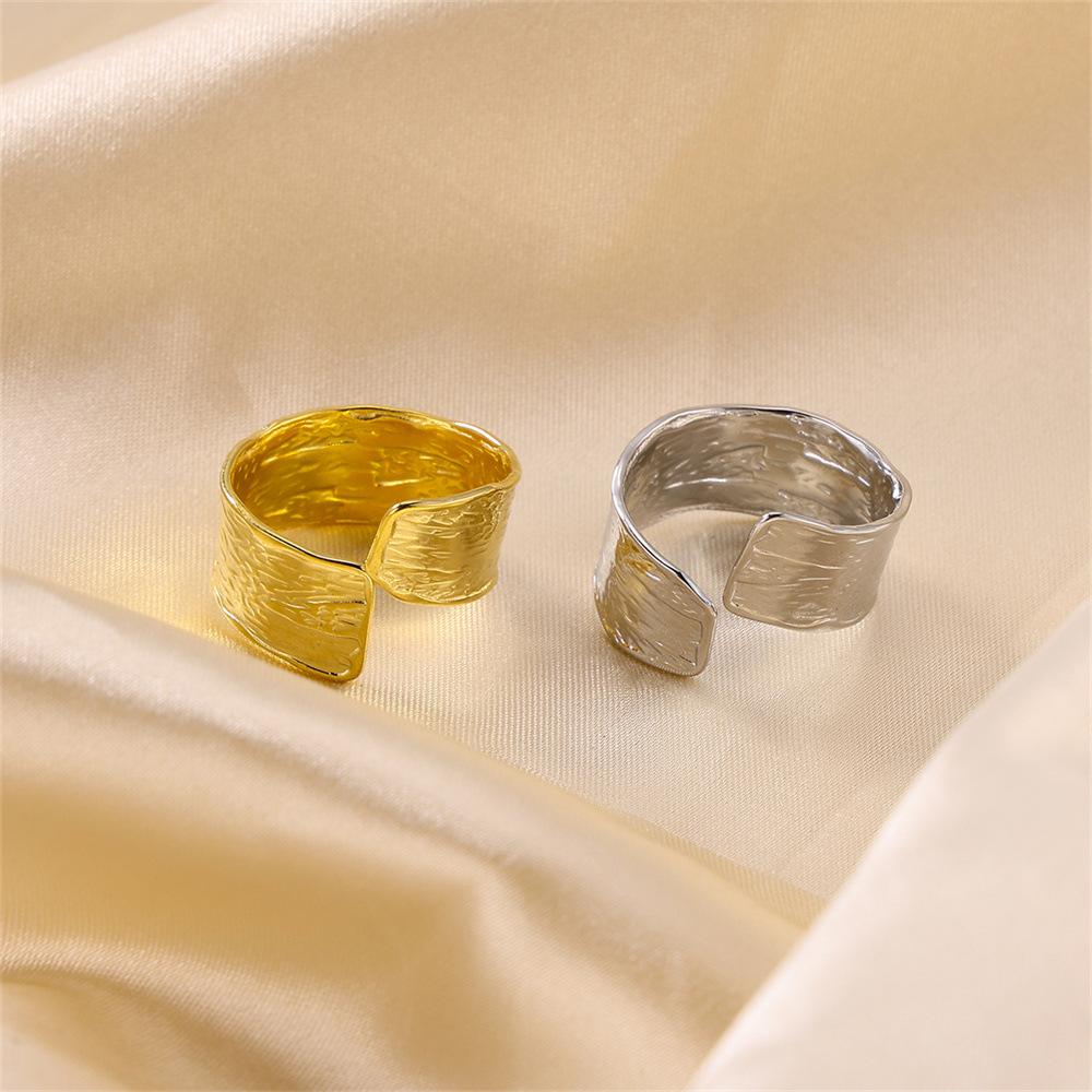 Irregular patterned stainless steel ring for ladies an exaggerated opening style finger ring