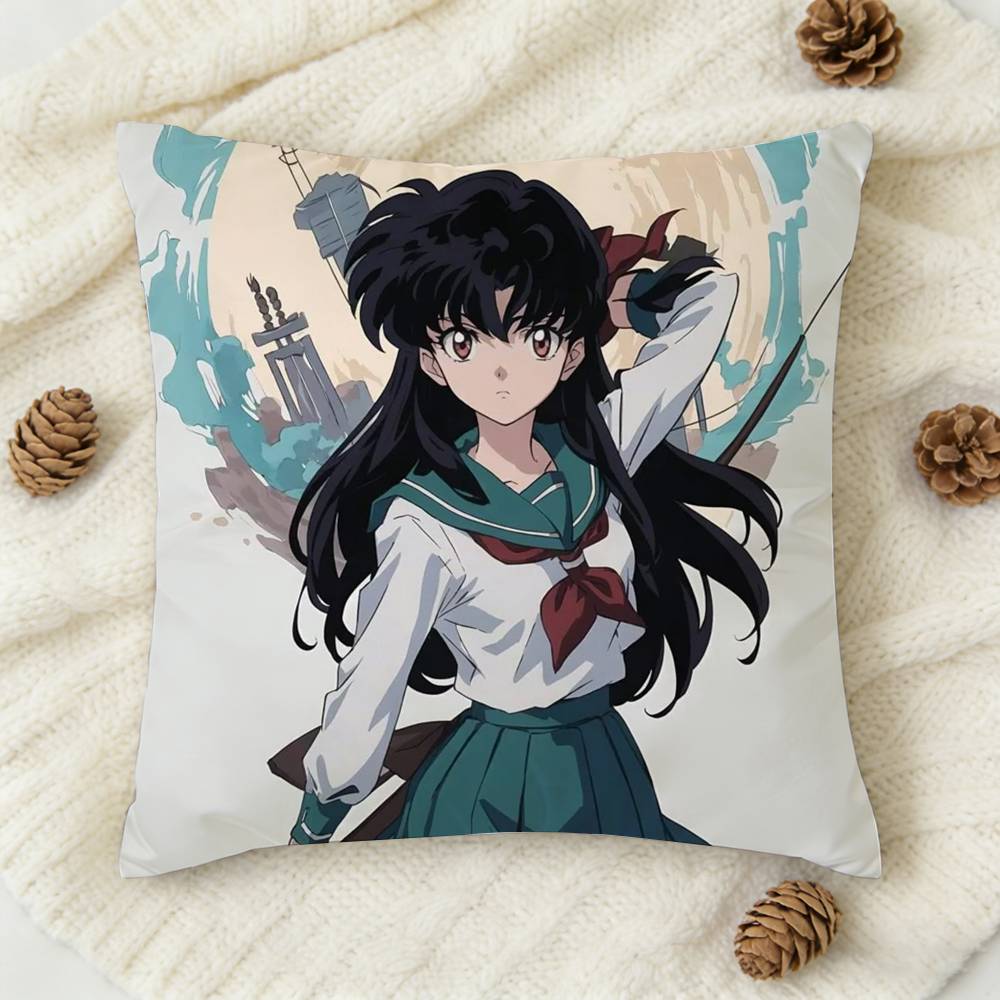 Anime iInuyasha Cool Cute Doublesided Printed Square Decorative Cushion Cover for Sofa Living Room Home Decor