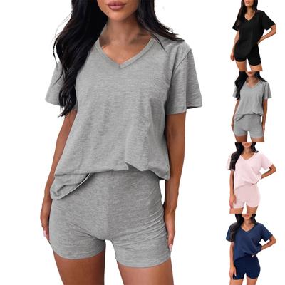 Fashion Cross-border V-neck Casual Fashion Short-sleeved Shorts Suit