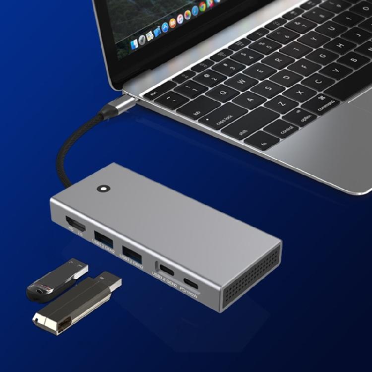M.2 Two Protocols TypeC Docking Station PD100W USB3.2 10Gbps HDMIcompatible2.0
