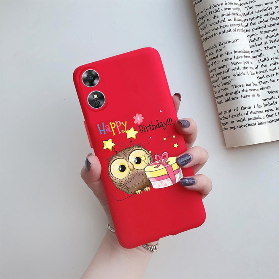 For OPPO A17 Phone Case CPH2477 Flower Butterfly Casing TPU Soft Silicone Back Cover for Oppo A17 A 17 Shell OppoA17 Bumper Capa
