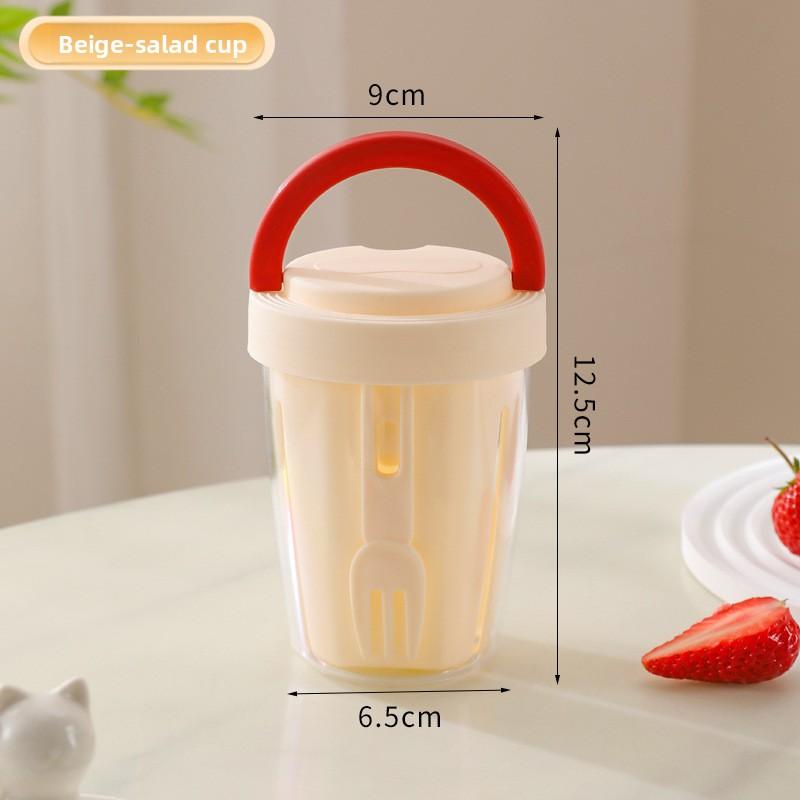 Ovocný salát Dvouvrstvý odvodnitelný kelímek potravinářské kvality s vidličkou Snídaňový fitness obědový box Uzavřený nepropustný kelímek s velkým objemem
