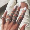New European and American vintage ring set Water drop geometric women's joint tail ring