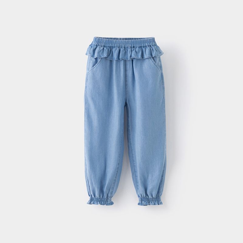 David Bella Children s Jeans 2026 Girls  Anti-Mosquito Pants New Summer Tencel Lyocell Big Kids  Jogger Pants Denim Blue [Ready in Stock] 110