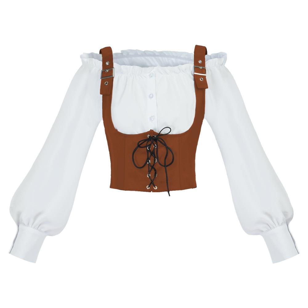 Polyester Velvet Vest With Ears Border Long Sleeve For Halloween Cosplay And Fantasy Role Play