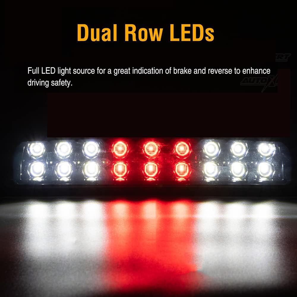 LED Third Brake Light Compatible with Dodge Ram 2009-2017 1500 2500 3500, Rear High Mount 3rd Stop Lamp Center Brake Light, 55372082AC, 55372082AD