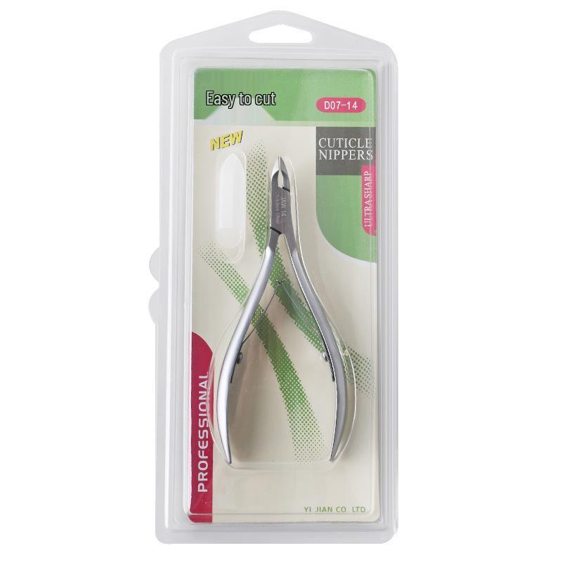 Silver Stainless Steel Cuticle Nipper D-07 - Manicure Tool for Nail and Hangnail Care