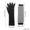 Japanese Style kig Beast Claw Plush Gloves Striped Long Sleeve Gloves Warm, pointed claw design coaplay Performance props