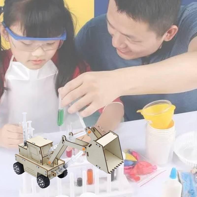 Hydraulic Excavator Material Kit For Elementary School Steam Science Diy Large Children Wooden Building Set