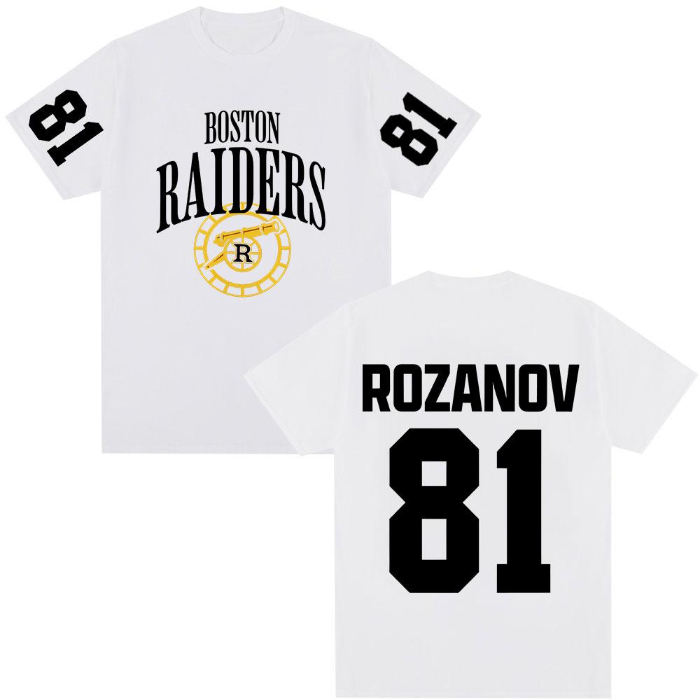 Heated Rivalry Ilya Rozanov 81 Boston Raiders Tshirts Unisexs Clothing Fashion Vintage Oversized T Shirts Cotton Casual Tshirt