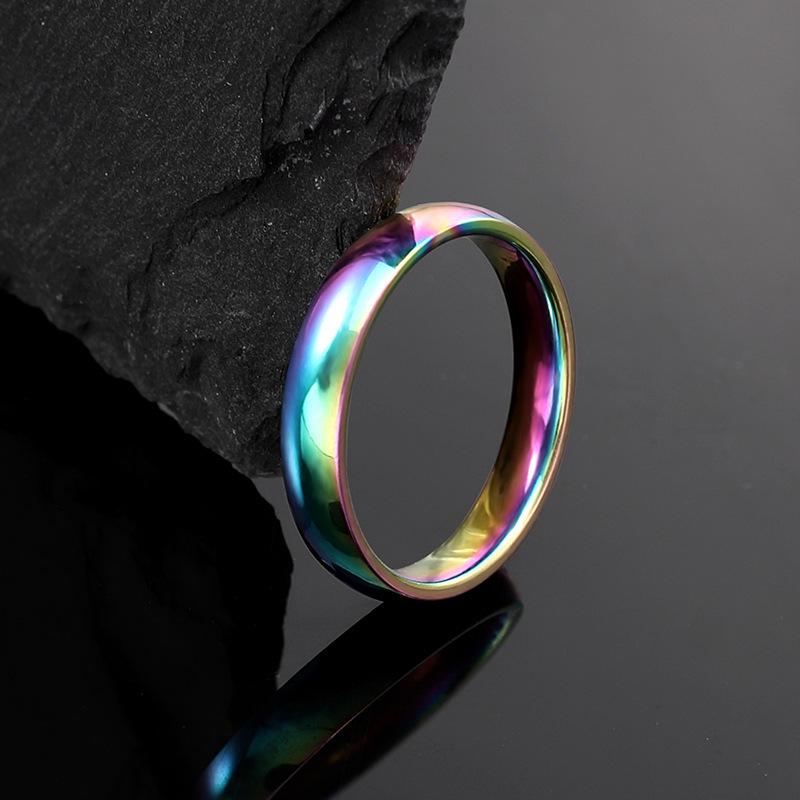 Men’s 4mm Polished Titanium Steel Ring, Mirror Finish, Versatile Casual Style, Stainless Steel Band.