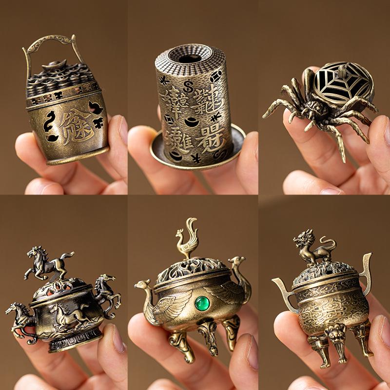 Creative Alloy Mini Indoor Incense Burner - Perfect for Homes, Hotels, and Small Decorative Spaces