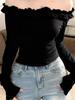 New Spring Vibrant Girly One-Shoulder Slim-Fit Beautiful Top