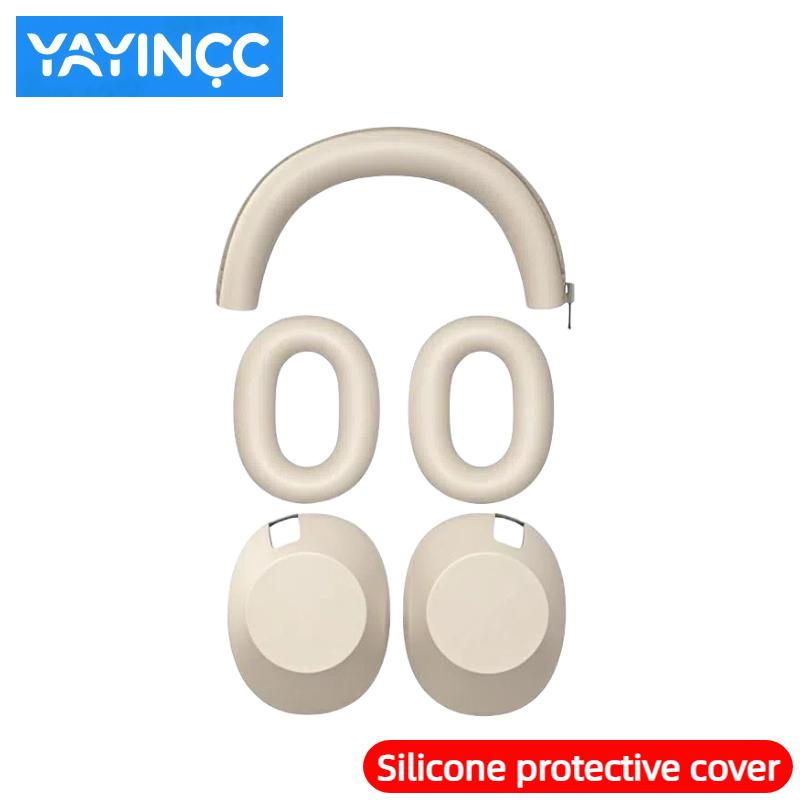 YAYINCC 360° All-round Protection Silicone Protective Case for Sony WH-1000XM6 Rose Grey headset Skin friendly Washable durable