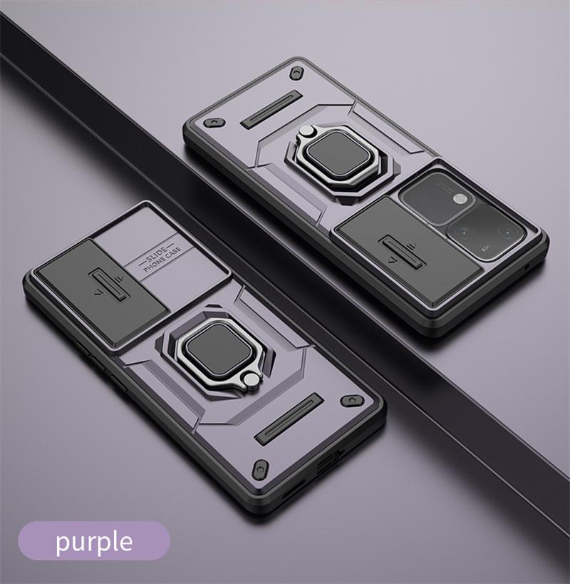 

Броня противоударный чехол для Vivo V30 Pro Защитный чехол Кольцо Магнитный автомобильный держатель Coque Fundas Capa For Vivo V30 Pro фиолетовый