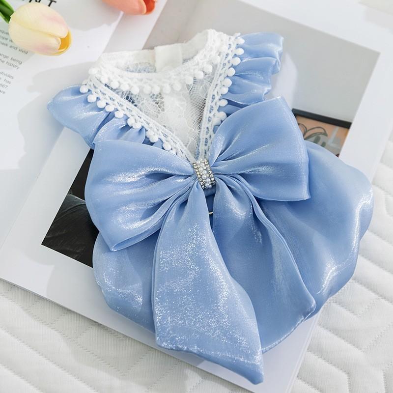 Puppy Dog Shirt Strap Skirt Set Teddy Pomeranian Small and Medium Dogs Universal Princess Style Dress Pet Clothes