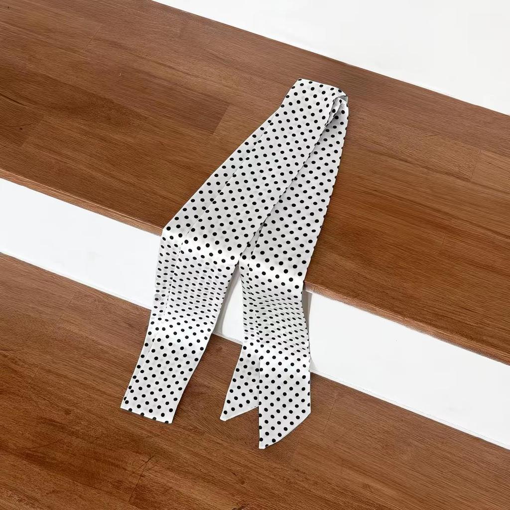Brown Polka Dot Silk Scarf: Versatile 2025 Hair Tie & Neck Wrap Accessory