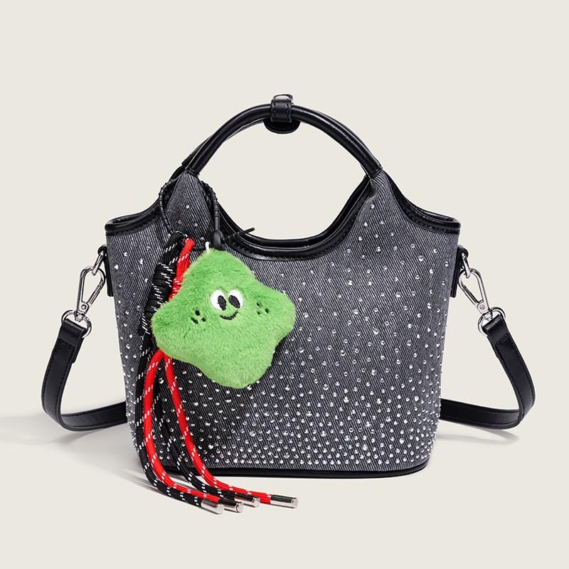 Denim Vegetable Basket Bag Women's New Fashionable Casual Commuter Handbag High-end Single-shoulder Cross-section Small