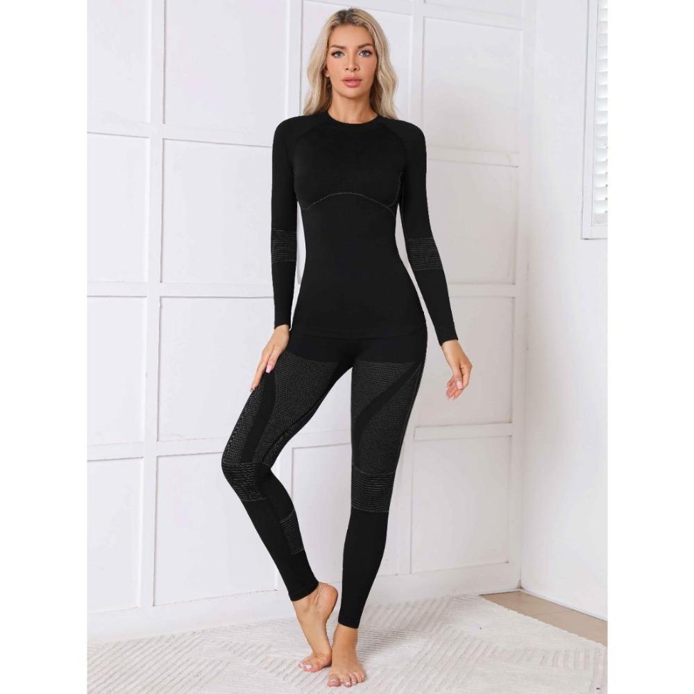 CHARMLEAKS Biancheria intima termica per donna, set di strati di base caldi invernali, top e pantaloni per il freddo
