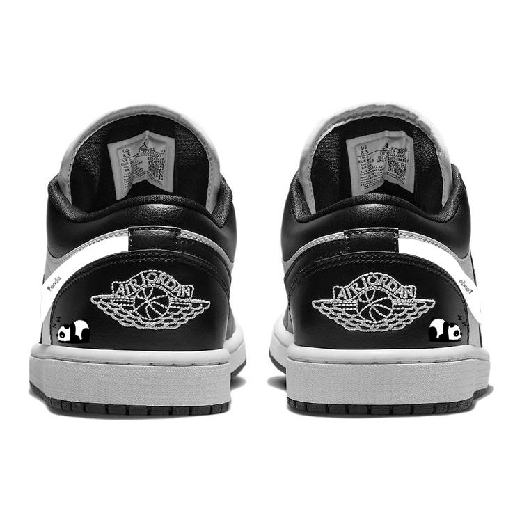 Jordan Air Jordan 1 Low top Vintage Basketball Shoes Women's Black White DC0774-101(Team56-)