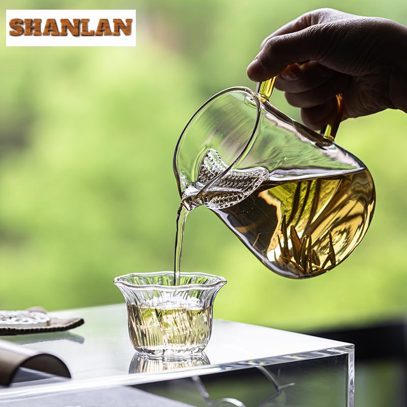 420ml Thickened Glass Fair Cup Chahai High Boron Silicon Heat Resistant Kung Fu Tea Et With Handle Filter Fair Cup Tea Separator