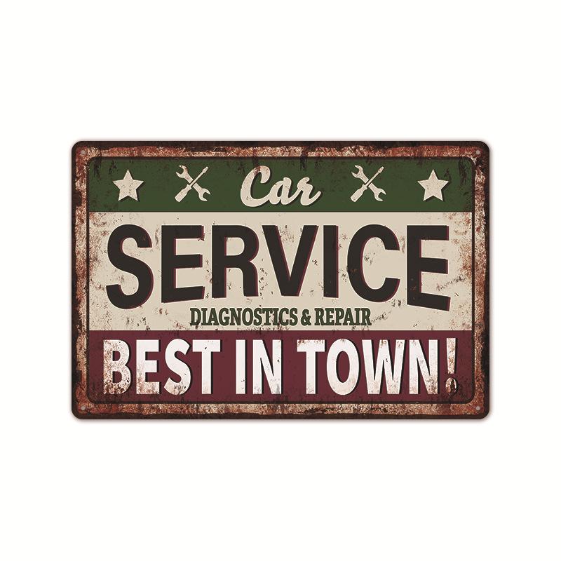 2024 American-Style Industrial Auto Repair Tin Sign - Frameless Decorative Wall Art