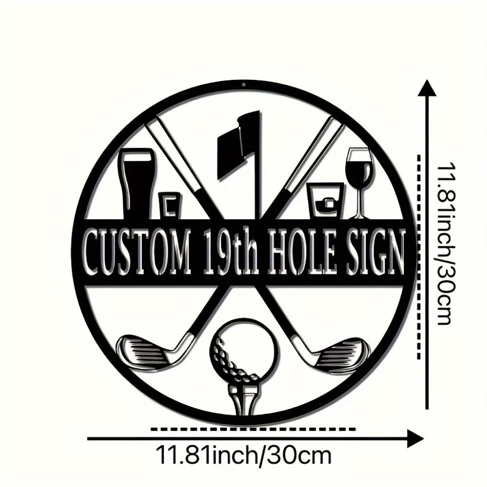 Personalized Metal Golf Wall Sign Mike s 19th Hole Man Cave Gift Reusable Round Art