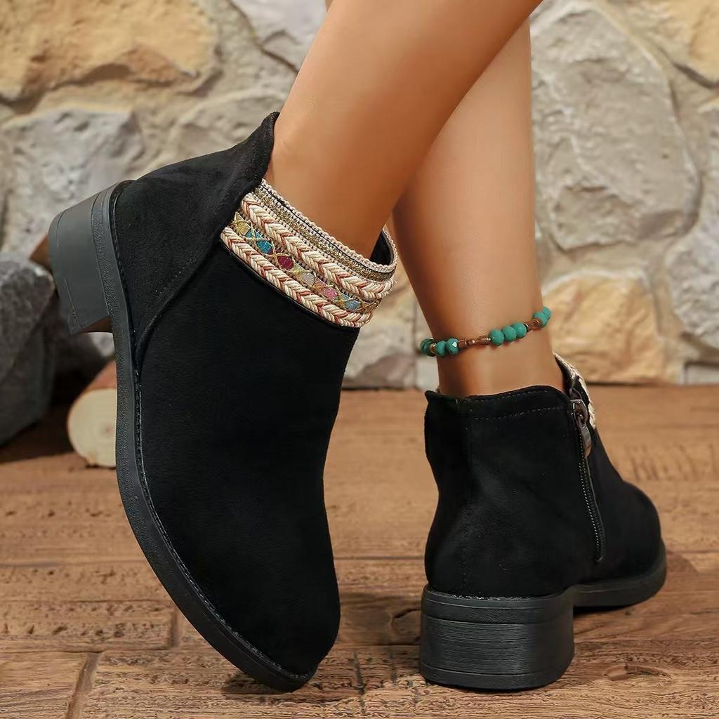 Women's Fashion Lace Not Tired Feet Thick Sole Soft Elastic Comfort Shock Absorption Waterproof Non-slip Casual Sports Boots