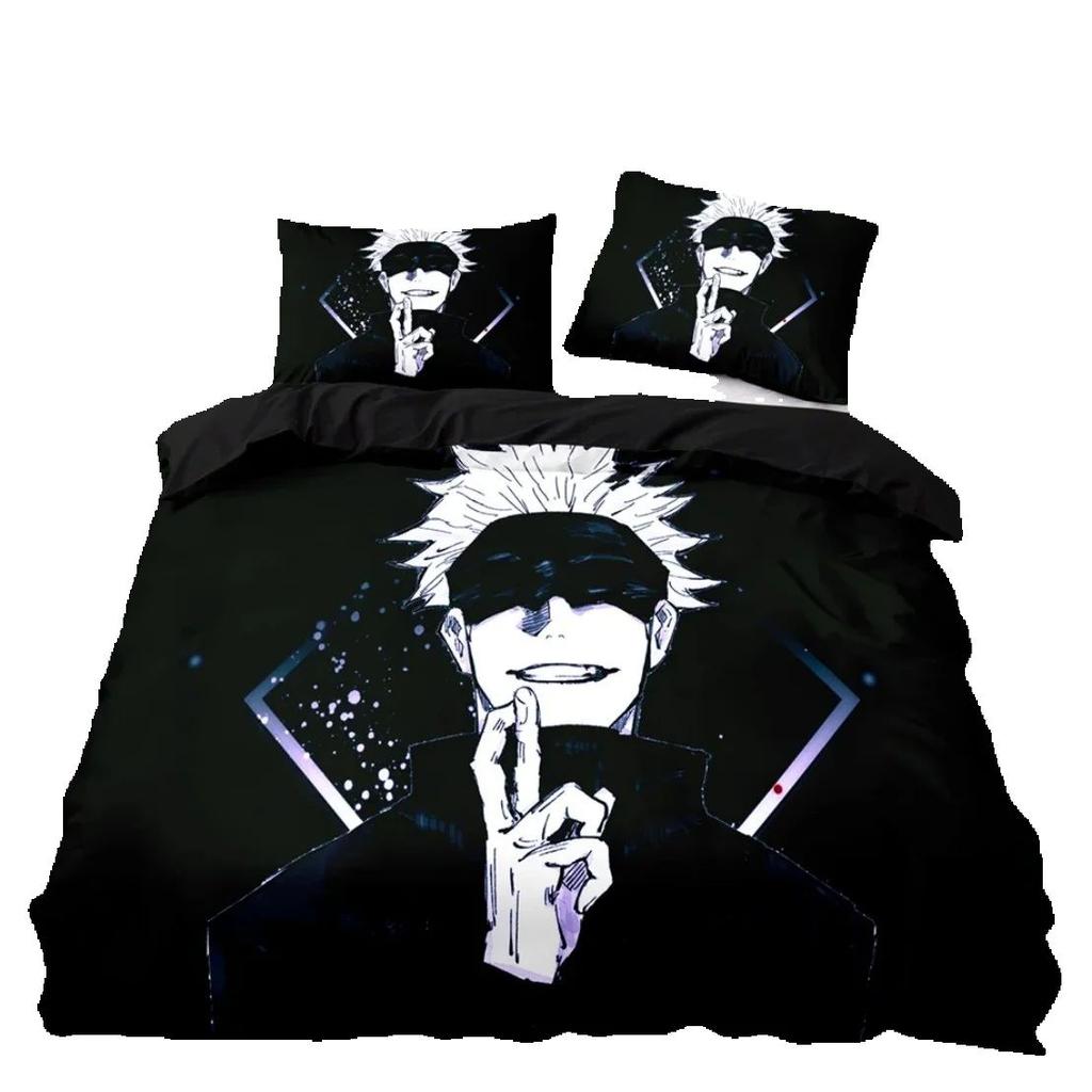 Satoru Gojo Quilt Cover And Pillowcases Single/Double/Queen/King,Japan Famous Anime Duvet Cover Sets,Jujutsu Kaisen Bedding Set