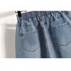 DIMANAF 2025 Übergröße Damen Shorts Hosen Sommer Jeans Kurz Basic Harem Hohe Taille Einfarbige Hosen Elastische Taille