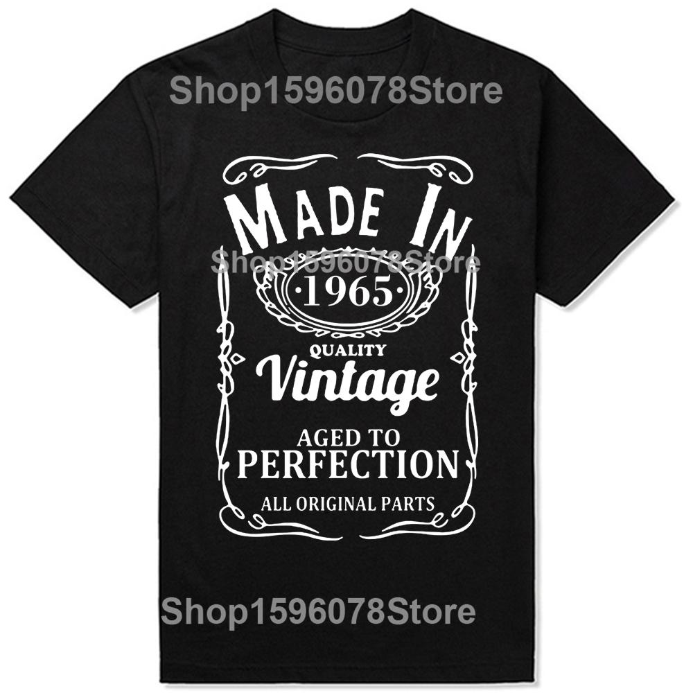 

Made in 1965 TShirt Men Women 100 Cotton Plus Size ONeck Streetwear Harajuku Vintage Daily Casual Oversized Unisex Tees 4XL