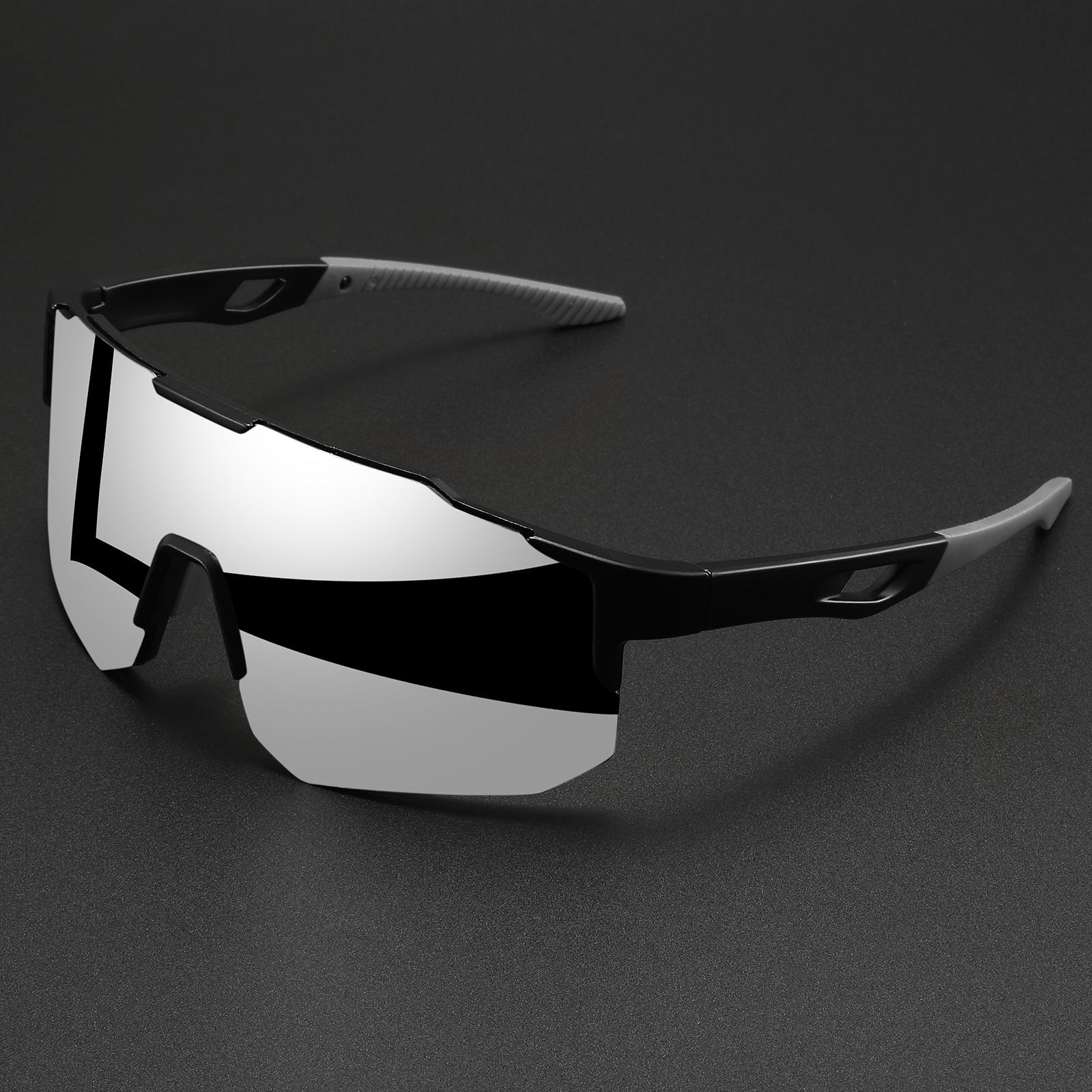 

Oversized Colorful Sports Sunglasses - Wraparound Design, UV400 Unisex Comfort Fit for Cycling, Hiking & Outdoor