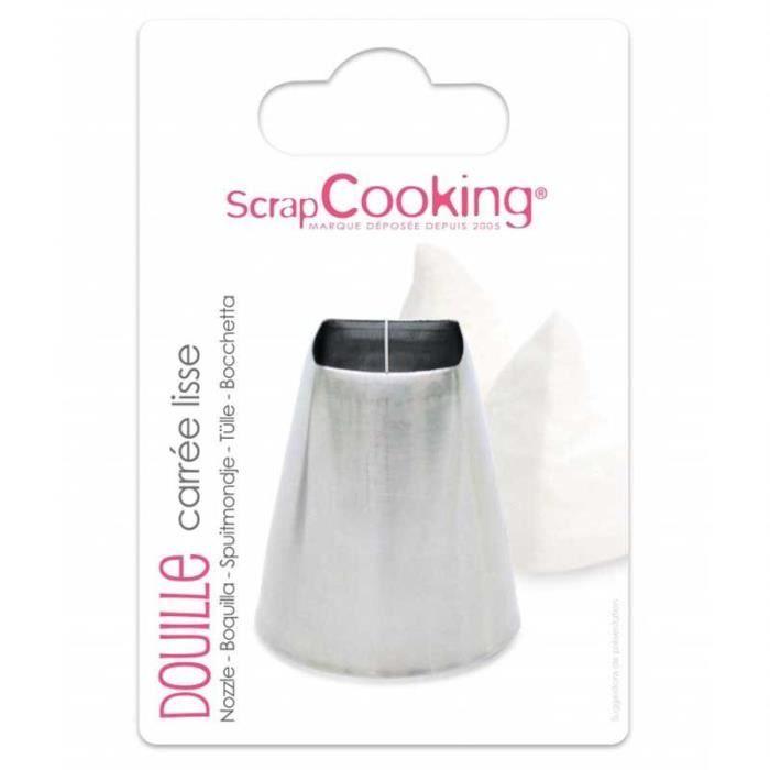 Douille à pâtisserie - SCRAPCOOKING - Carrée lisse - Inox - Vendu à l'unité - 4x1,9/3,6x3,6 cm