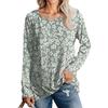 Top Blusa Pullover Casual da Donna a Manica Lunga con Stampa Girocollo
