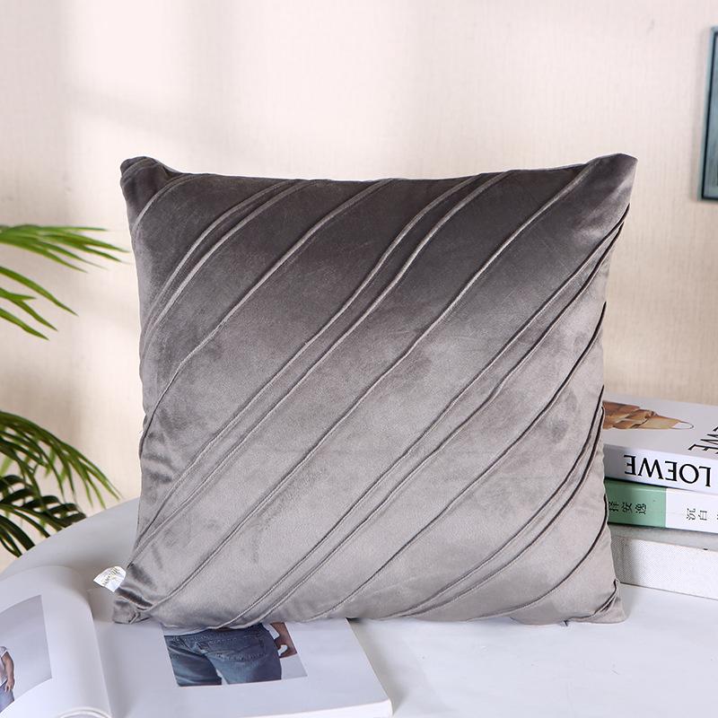 Solid Color Flannel Pillow Case Home Sofa Pillow Bedside Pillow Short Plush Cushion