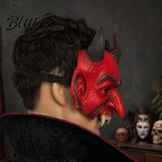 Demon Propgewijs in Vintage Stijl Halloween Schuim Masker Rode Duivel Eng Half Gezicht Donkere Sfeer Decoratie Masker voor Cosplay Kostuum Maskeradefeest