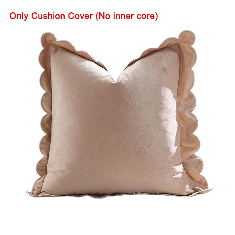 1PC Case Soft Accent Cozy Sham Elegant Cushion Cover Ruffled Pillow Solid Scalloped Edge Multiple colors