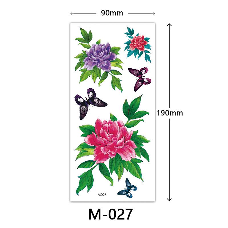 Waterproof Three-Dimensional Color Print Tattoo Sticker, Butterfly Flower Animal Tattoo
